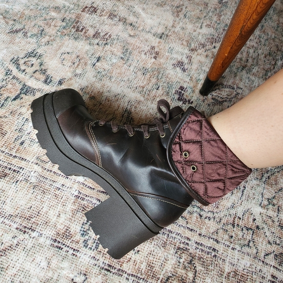 2000's Chunky Heel Combat Boots - Picture 2 of 6